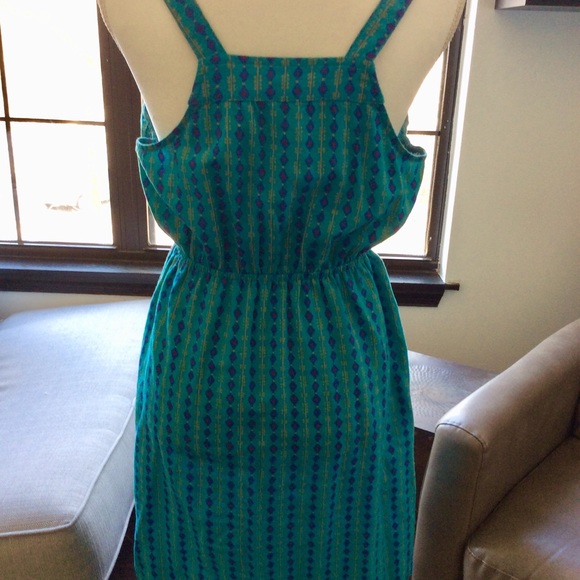 Fossil jade green tribal pattern dress M - Picture 3 of 3